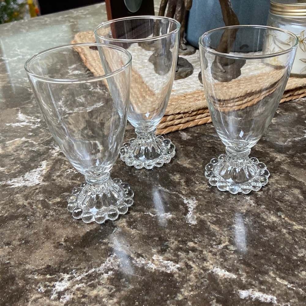 Vintage clear glass boopie parfait glasses euc